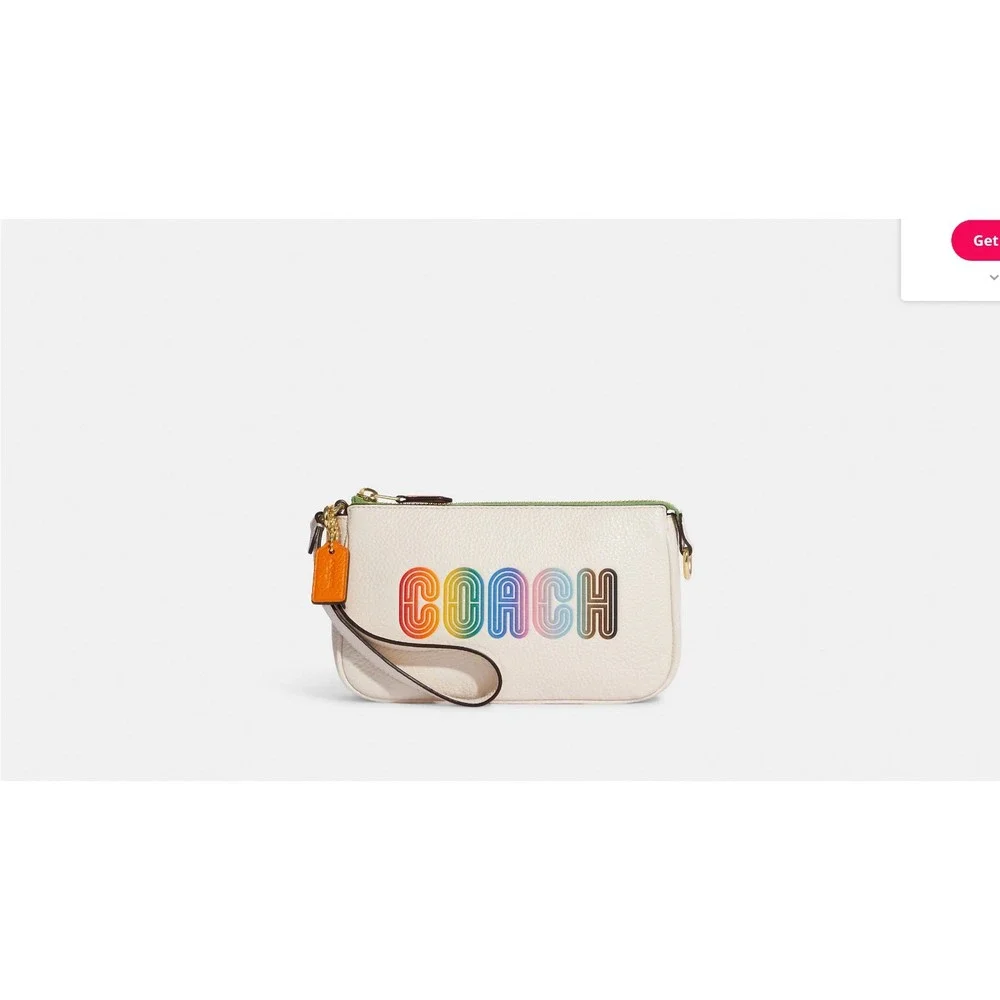COACH NOLITA 19 Pride Rainbow Graphic Chalk Multi Pebbled Leather NWT CA438 $218 - Picture 15 of 16